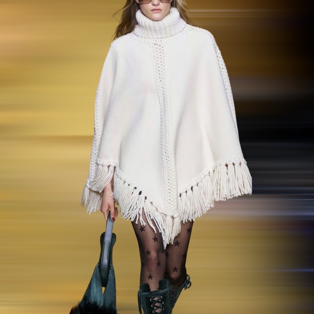 Banana Republic 100% ultra fine Merino wool poncho